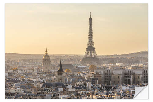 Selvklebende plakat Paris in the evening light