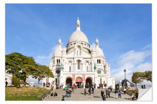 Selvklebende plakat Sacre Coeur Basilica in Montmartre, Paris