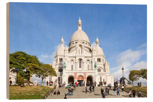 Holzbild Basilika Sacré-Coeur in Montmartre, Paris