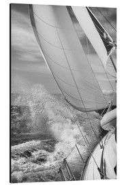 Tableau en aluminium  Voilier en noir et blanc - Jan Schuler