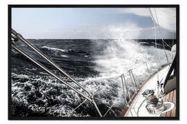 Gerahmter Kunstdruck Segeln bei Sturm