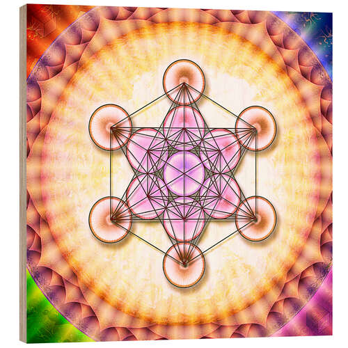 Wood print Metatrons cube - sun artwork II-I