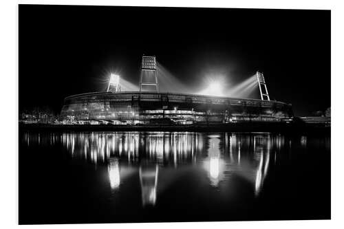 Bilde på skumplate Weserstadion, Bremen, Tyskland, Svart-hvitt