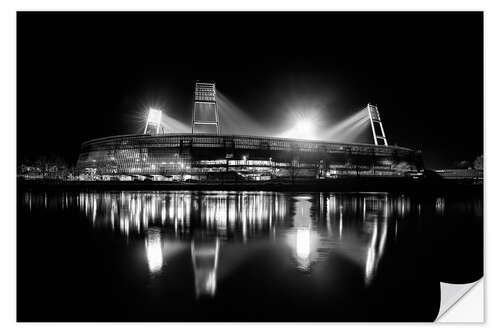 Naklejka na ścianę Stadion w Bremie czarno-biały