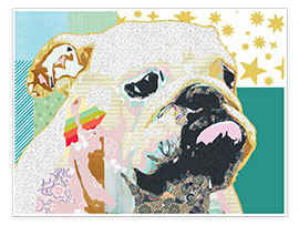 Wandbild  Bulldogge Collage - GreenNest