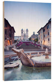 Holzbild Blick vom Bernini-Brunnen, Rom, Italien I