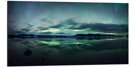 Alumiinitaulu Northern Lights Panorama Jokulsarlon