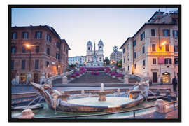 Gerahmter Kunstdruck Blick vom Bernini-Brunnen, Rom, Italien II