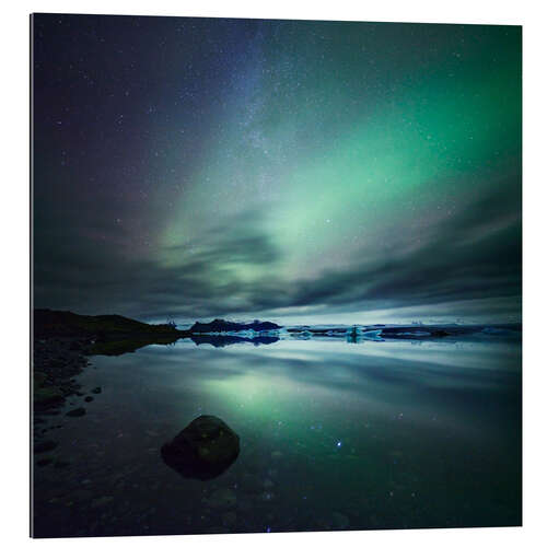 Gallery print Northern Lights over Jokulsarlon