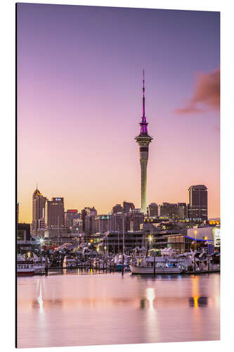 Aluminiumsbilde Skyline of Auckland city and harbour at sunrise, New Zealand