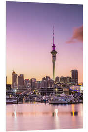 Hartschaumbild Skyline von Auckland Stadt und den Hafen bei Sonnenaufgang, Neuseeland