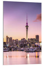 Gallery Print Skyline von Auckland Stadt und den Hafen bei Sonnenaufgang, Neuseeland