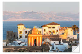 Wall sticker Strait of Gibraltar and town of Tarifa at sunset, Andalusia, Spain