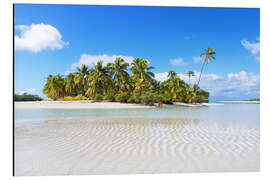 Aluminium print Tropical beach with palm trees, One Foot Island, Aitutaki, Cook Islands