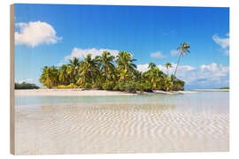 Obraz na drewnie Tropical beach with palm trees, One Foot Island, Aitutaki, Cook Islands