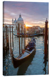 Stampa su tela  Gondola e Basilica, Venezia - Matteo Colombo