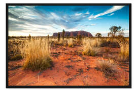 Gerahmter Kunstdruck Rote Wüste am Ayers Rock