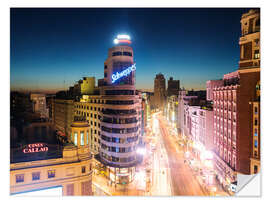 Självhäftande poster Madrid in the night