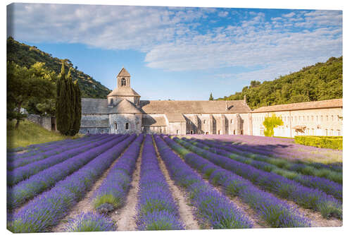 Tableau sur toile Abbaye Notre-Dame de Sénanque avec champs de lavande, Provence, France