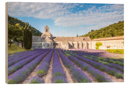 Trätavla Famous Senanque abbey with lavender field, Provence, France