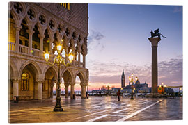 Acrylic print St Mark square and Doges palace at sunrise, Venice, Italy