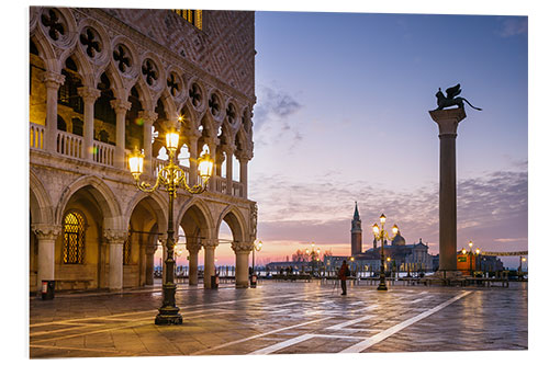 Foam board print St Mark square and Doges palace at sunrise, Venice, Italy