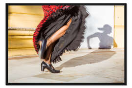 Gerahmter Kunstdruck Flamenco-Tänzerin