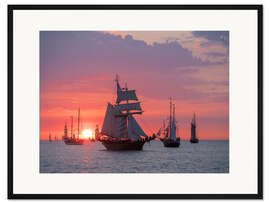 Gerahmter Kunstdruck Segelschiffe auf der Ostsee während der Hanse Sail