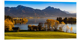 Foam board print Lake in Bavaria with Alps