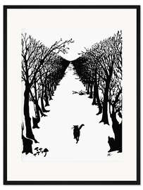 Gerahmter Kunstdruck Die Katze, die mit sich selbst spazieren ging