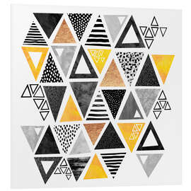 Foam board print Triangle abstract   Black and yellow