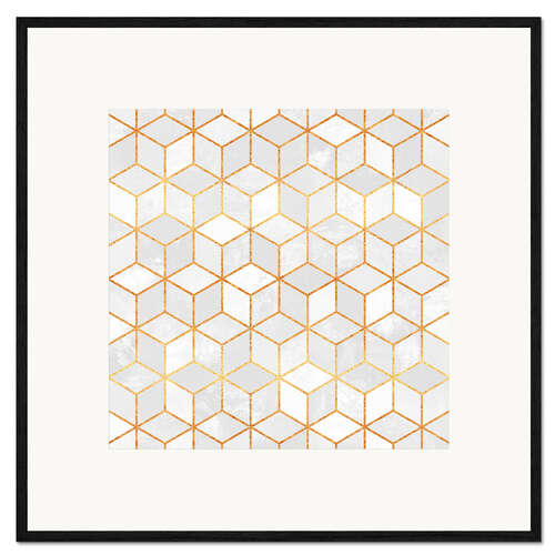 Framed art print White cubes