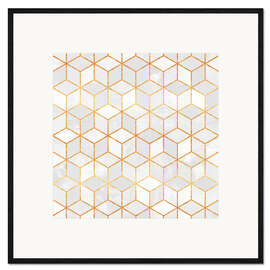 Framed art print White cubes