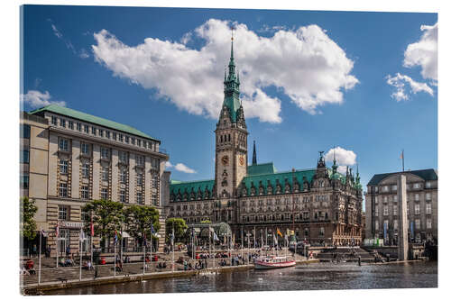 Acrylglas print Town hall of Hamburg