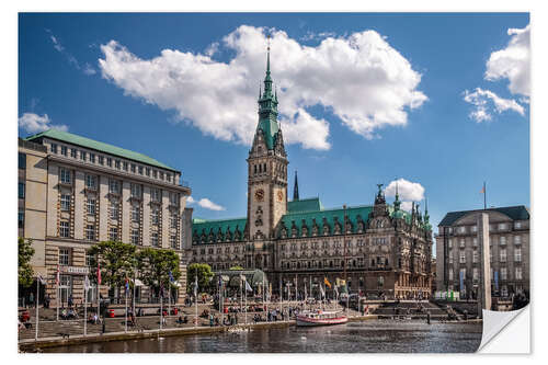 Selvklebende plakat Town hall of Hamburg