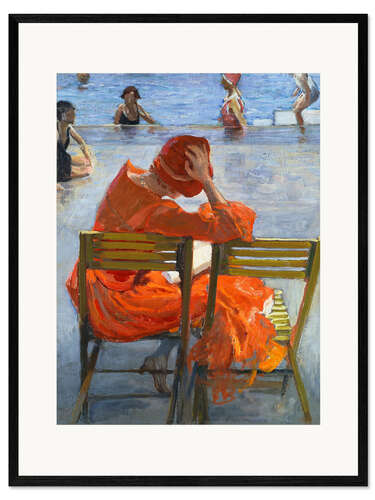 Framed art print Girl in a Red Dress