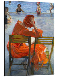 Magnettafel Frau in rotem Kleid