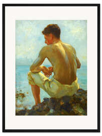 Gerahmter Kunstdruck Ruderer im Schatten