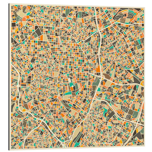 Aluminium print Madrid Map I
