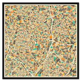Gerahmter Kunstdruck Madrid Karte I