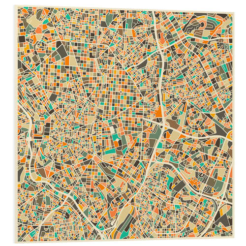 Foam board print Madrid Map I