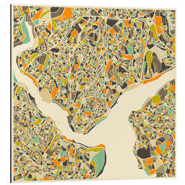 Magnettafel Istanbul Karte Weiß I