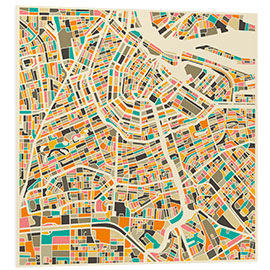 Foam board print Map of Amsterdam