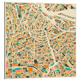 Magnettafel Amsterdam Karte bunt