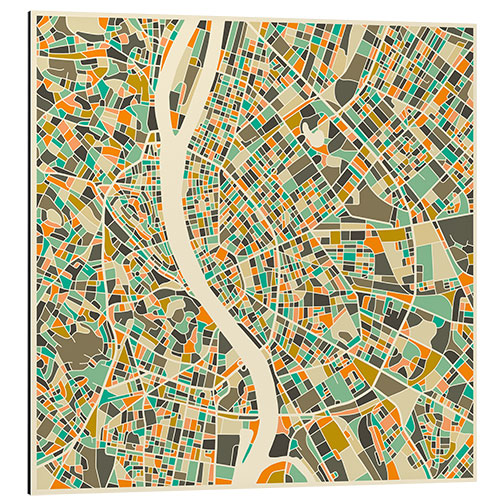 Cuadro de aluminio Budapest Map I