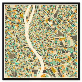 Gerahmter Kunstdruck Budapest Karte I