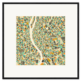 Framed art print Budapest Map I