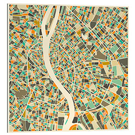 Tableau en plexi-alu Carte de Budapest