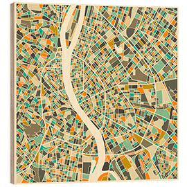 Cuadro de madera Budapest Map I