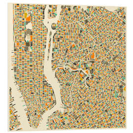 Foam board print New York Map Colourful